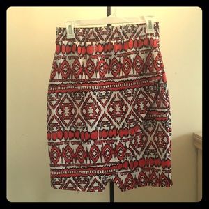 Vetra Teeze orange, black, and white skirt.